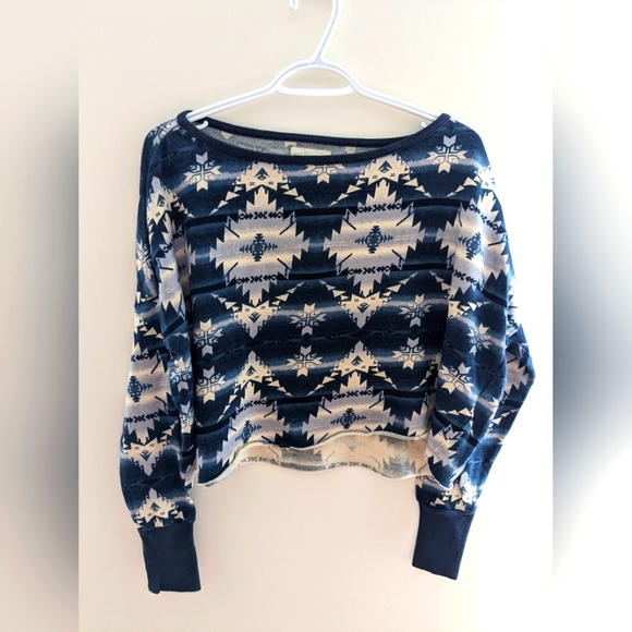 Ralph Lauren Denim and Supply Boho Cropped Oversized Sweatshirt Size XS/S - Picture 1 of 4